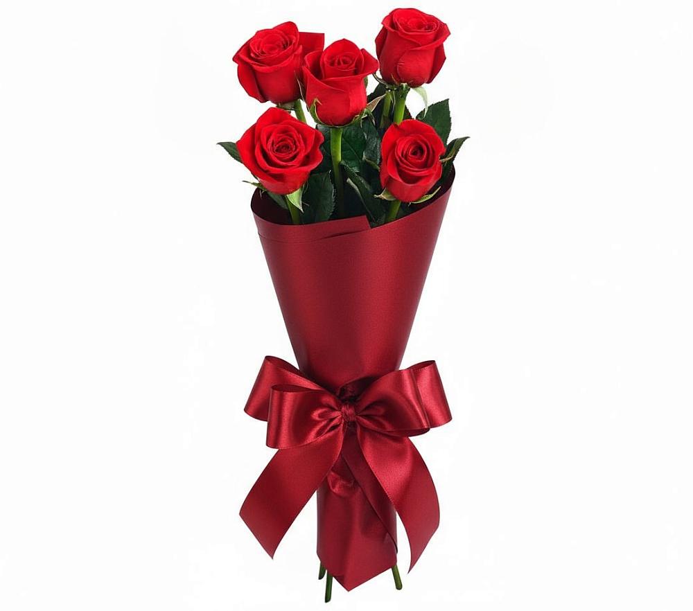 Букет 5 Красных роз Эдлесс Лав в Ветлуге