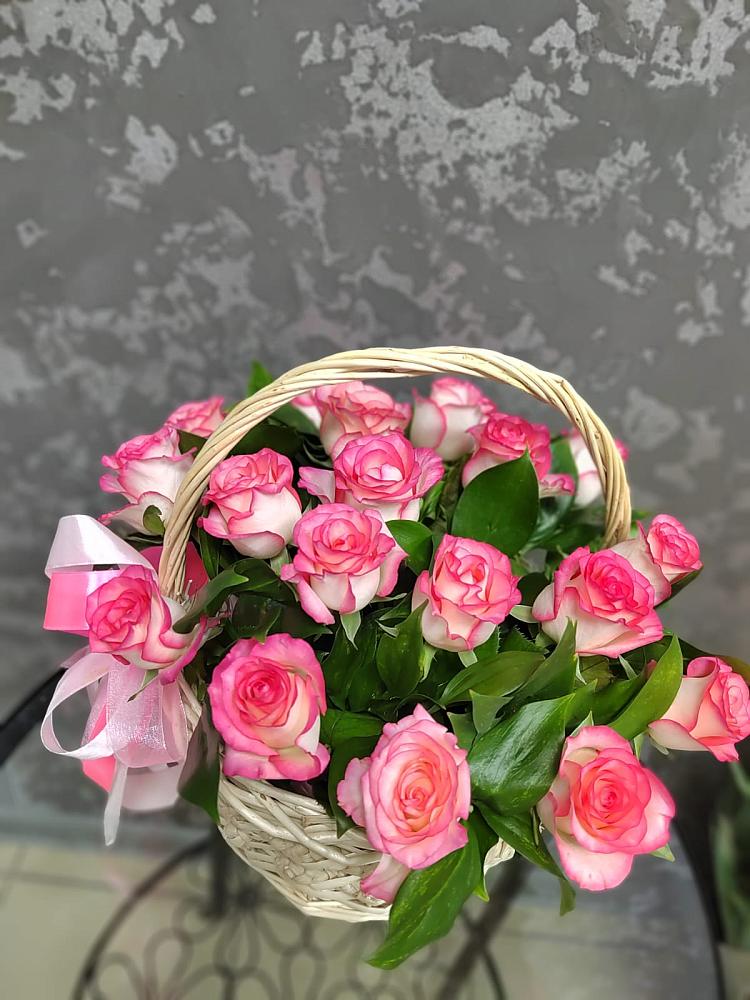 Цветочная композиция из Розы в корзине в Ветлуге