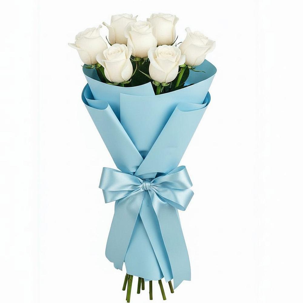 Букет 7 белых роз Проуд в Ветлуге
