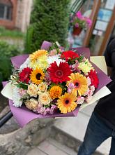 Букет цветов из:  Герберы, Ромашки, Хризантемы, Розы и Подсолнухи #REPLACE_PRED# Ветлуге