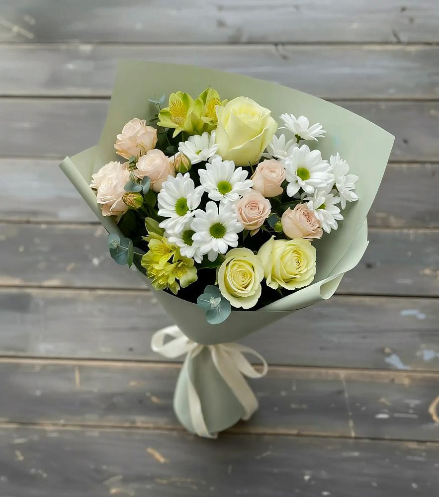 Букет цветов из: Альстромерии, Розы и Хризантемы в Ветлуге