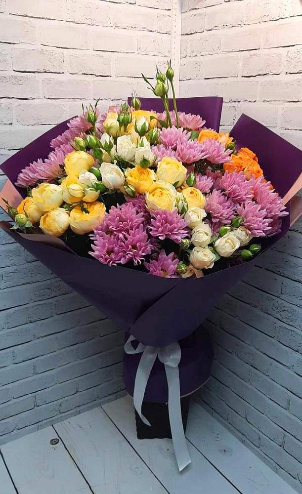 Букет цветов из: Хризантемы и Розы в Ветлуге