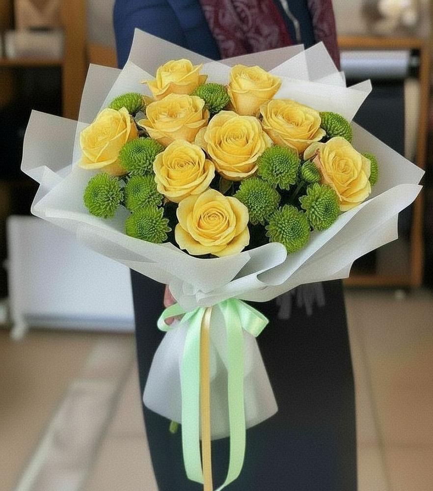 Букет цветов из: Хризантемы и Розы в Ветлуге