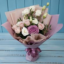 Букет цветов из:  Розы и Лизиантусы в Ветлуге