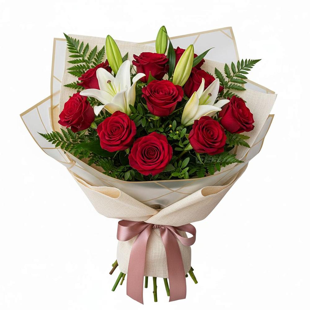 Букет цветов из: Лилии и Розы в Ветлуге