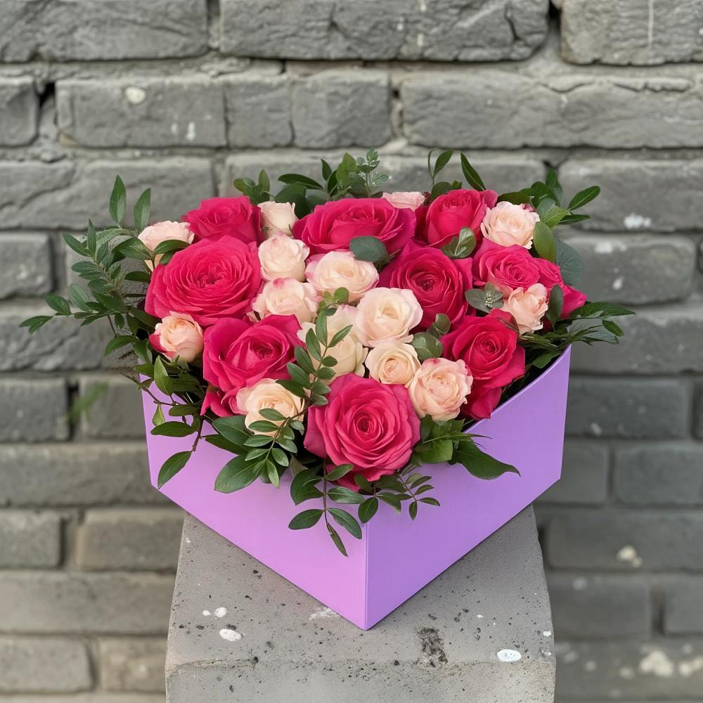 Цветочная композиция из Розы в коробке в Ветлуге