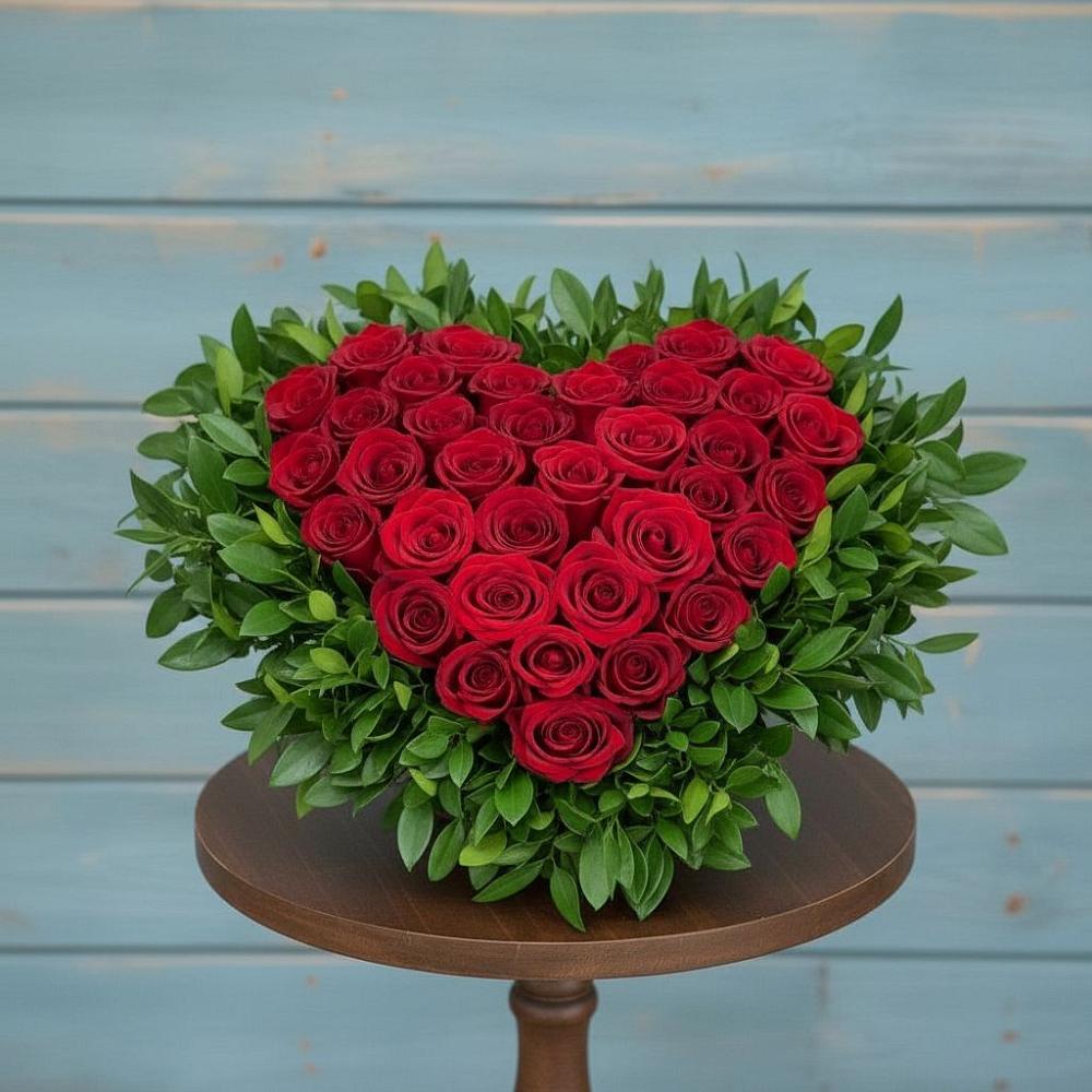 Цветочная композиция из Розы в виде сердца в Ветлуге