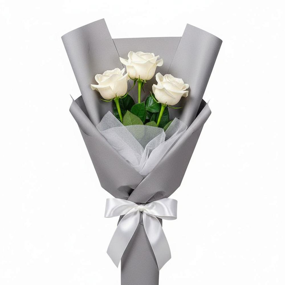 Букет 3 белые розы в Ветлуге