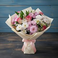 Букет цветов из:  Хризантемы, Альстромерии и Розы в Ветлуге