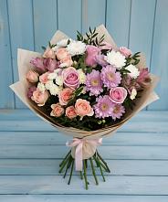 Букет цветов из:  Хризантемы, Розы и Альстромерии в Ветлуге