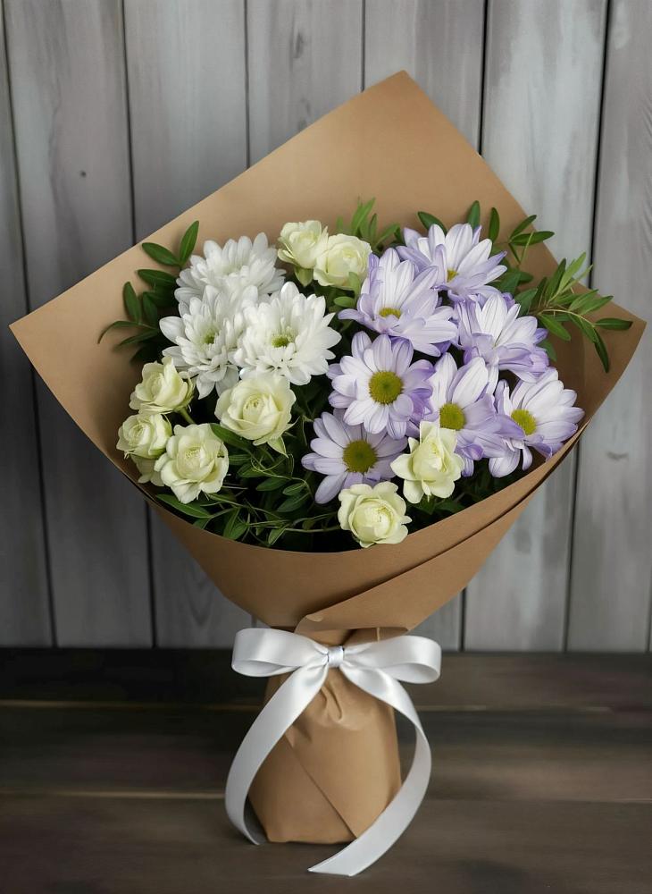 Букет цветов из: Хризантемы и Розы в Ветлуге