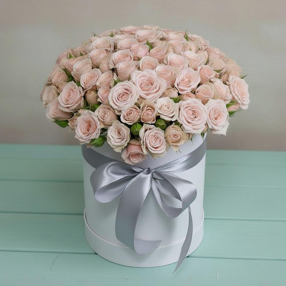 Цветочная композиция из Розы в шляпной коробке в Ветлуге